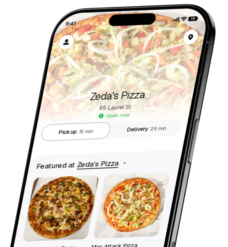 Zeda's Pizza app preview