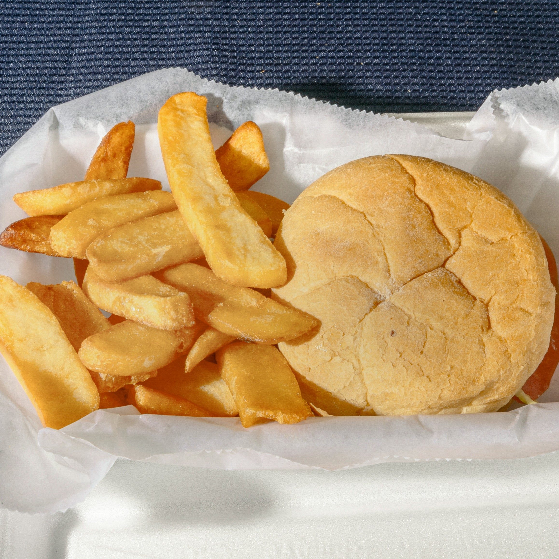 BBQ Pulled Pork Sandwich & Fries Plate.